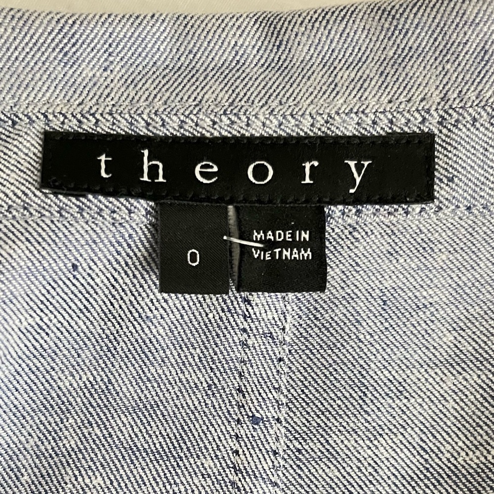 Theory linen blend chambray jacket size 0 - Picture 10 of 11